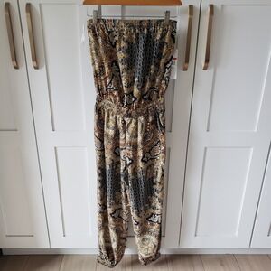 Von Maur Jumpsuit by Bishop Young Womens XS Paisley Strapless Boho Outfit